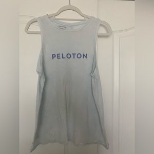 Peloton Tank Top in a light blue, size L. Loose fit and hits at hip.